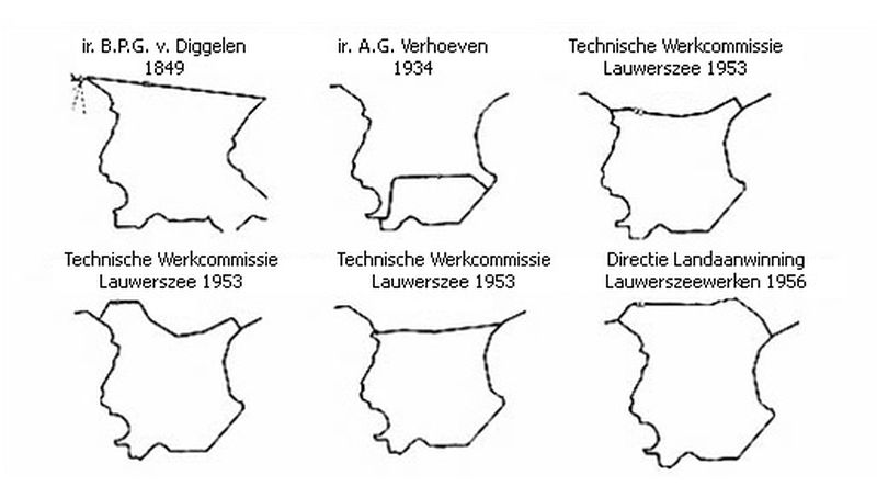 Plannen voor afsluiting Lauwersdijk 1849-1956 | © Ecomare