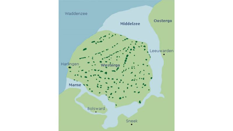 Terpen in Westergo (Middeleeuwen, 500-1000) Terpen in Westergo (Middeleeuwen, 500-1000) | © Ecomare