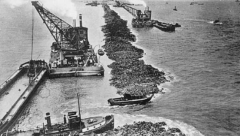 Sluiting van de Vlieter, 28 mei 1932 | © Historische Vereniging Wieringen