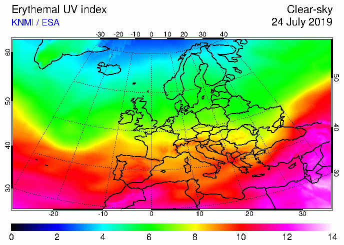 Radiatiekaart Europa | © TEMIS ESA